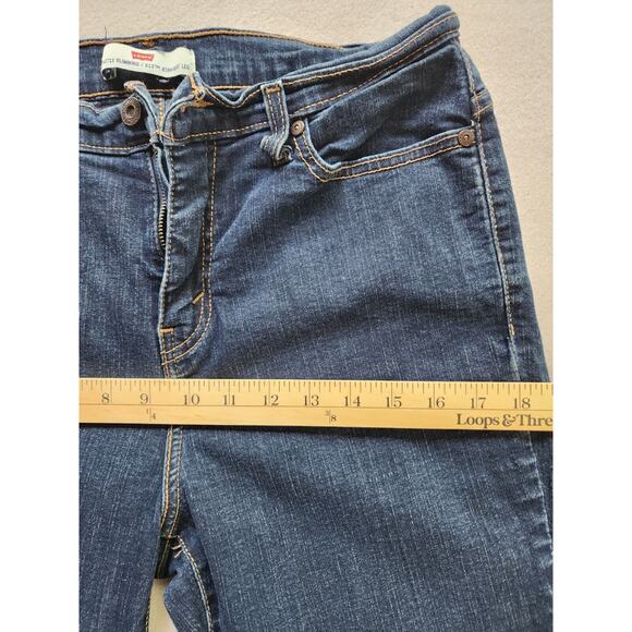 Levi's 512 •Perfectly Slimming Women's Stretch Denim Blue Jeans Bootcut Size 12M - Picture 5 of 9
